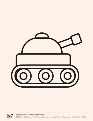 Bold and Easy Tank Coloring Pages
