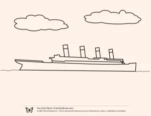 Bold Easy Titanic Coloring Sheet