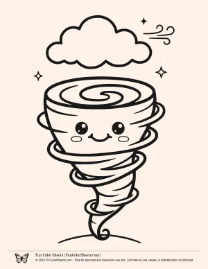 Bold and Easy Tornado Coloring Page