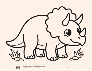Bold and Easy Triceratops Coloring Page