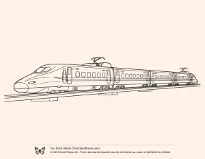 Bullet Train Coloring Sheet