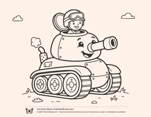 Cartoon Tank Coloring Page
