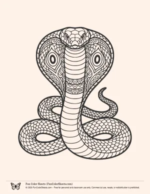 Cobra Snake Coloring Page