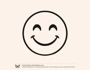 Cute Smiley Face Coloring Page