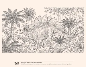 Detailed Stegosaurus Coloring Page