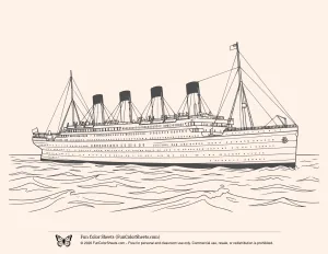 Detailed Titanic Coloring Page