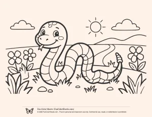 Snake Coloring Page for Kids