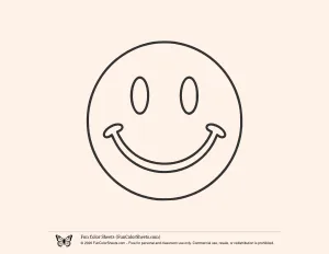 Easy Happy Face Coloring Sheet