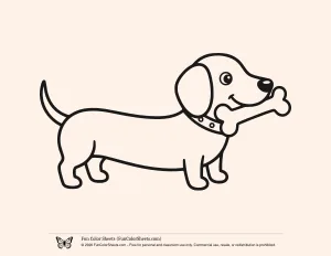 Easy Sausage Dog Coloring Page