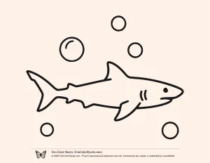 Easy Shark Coloring Page