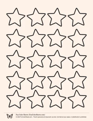 Easy Stars Pattern Coloring Page