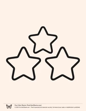 Easy Stars Coloring Picture