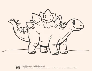 Easy Stegosaurus Coloring Page