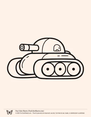 Easy tank coloring pages