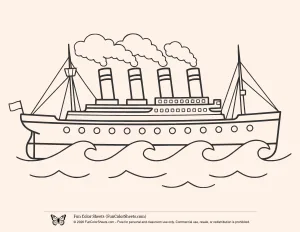 Easy Titanic Coloring Page