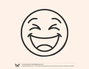Excited Face Coloring Page