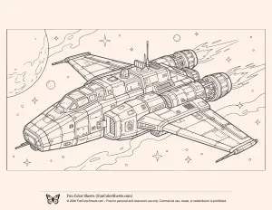 Flying Spaceship Coloring Page