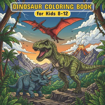 Coloring Books Selection: Dinosaur Coloring Book for Kids 8-12: Best Assortment of Dinosaurs to Color
