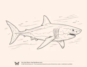 Great White Shark Coloring Page