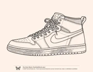 High-Top Sneaker Coloring Sheet