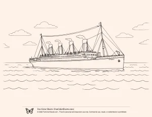 Intermediate Titanic Coloring sheet