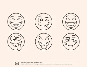 Mixed Emotion Faces Coloring Page