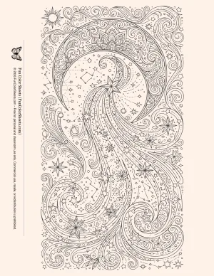 Night Sky Coloring Page for Adults