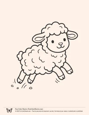 Playful Lamb Coloring Page