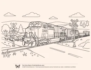 Railroad Crossing Coloring Sheet