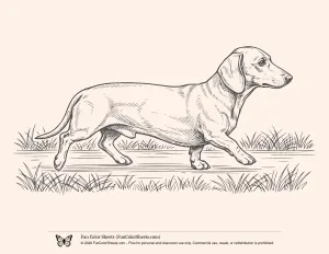 Realistic Dachshund Coloring Page