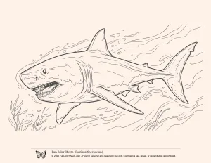 Realistic Shark Coloring Page