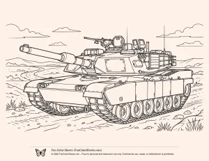 Realistic Tank Coloring Page