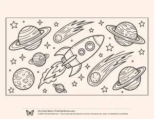 Rocket Ship Coloring Sheet