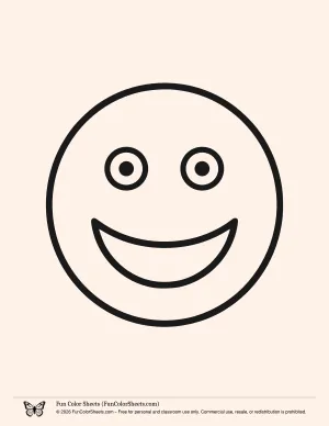 Simple Happy Face Coloring Page