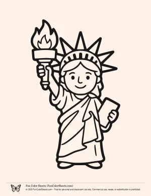 Simple Statue of Liberty Coloring Page
