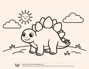Simple Stegosaurus Coloring Page