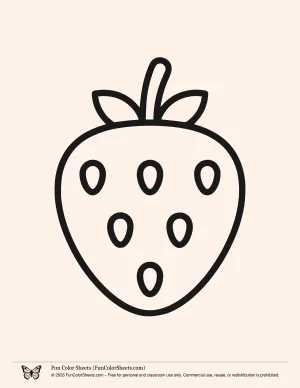 Simple Strawberry Coloring Page