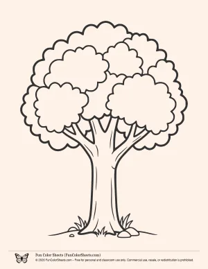 Simple Tree Coloring Page