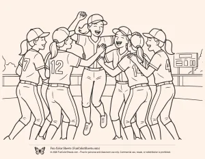 Softball Team Coloring Page