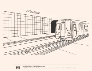 Subway Train Coloring Sheet