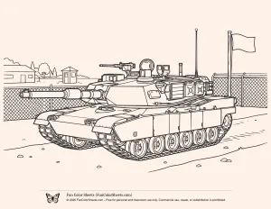 Tank at Training Grounds Coloring Sheet