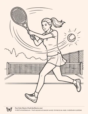 Tennis Coloring Sheet