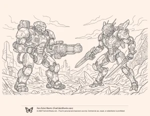 Coloring Sheet of Battle Robots