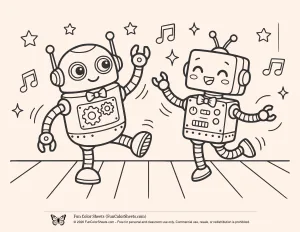 Cute Robot Coloring Sheet