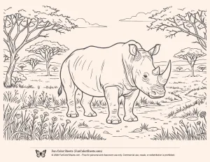 Rhino Coloring Sheet