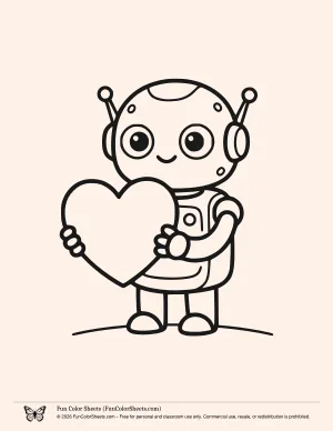 Simple Robot Coloring Sheet