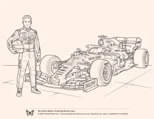 Advanced Race Car Coloring Page