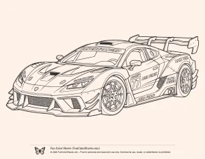 Cool Super Car Coloring Page