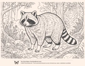 Detailed Raccoon Coloring Page