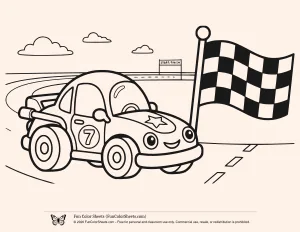 Easy Race Car Coloring Page